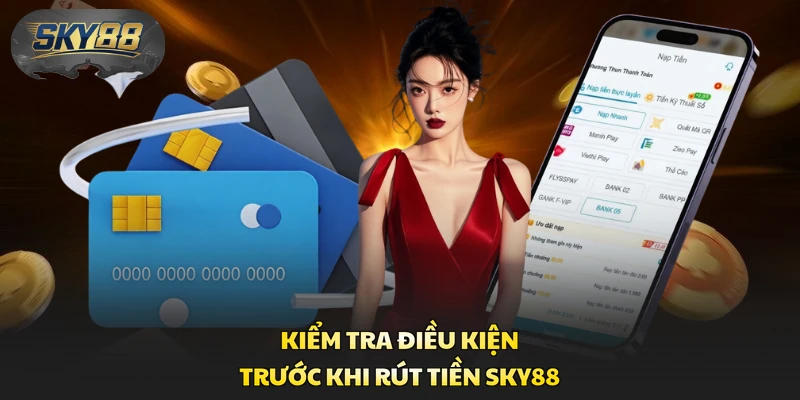 Kiểm tra điều kiện trước khi rút tiền Sky88